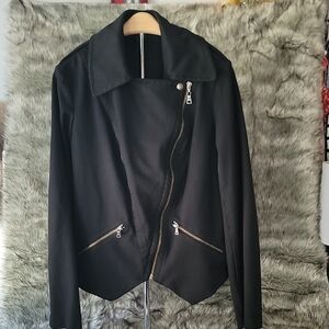 Black Blazer with Asymmetrical Design